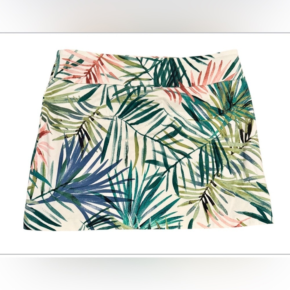 Pickleball  Tennis Skort, Jenna‎ Rose Tropical Leaf Print undershorts, PL